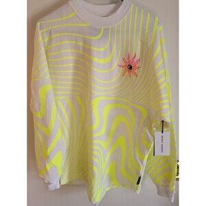 Spirit Jersey Neon Sweatshirt MELTDOWN All Over Small White Yellow Sun Logo